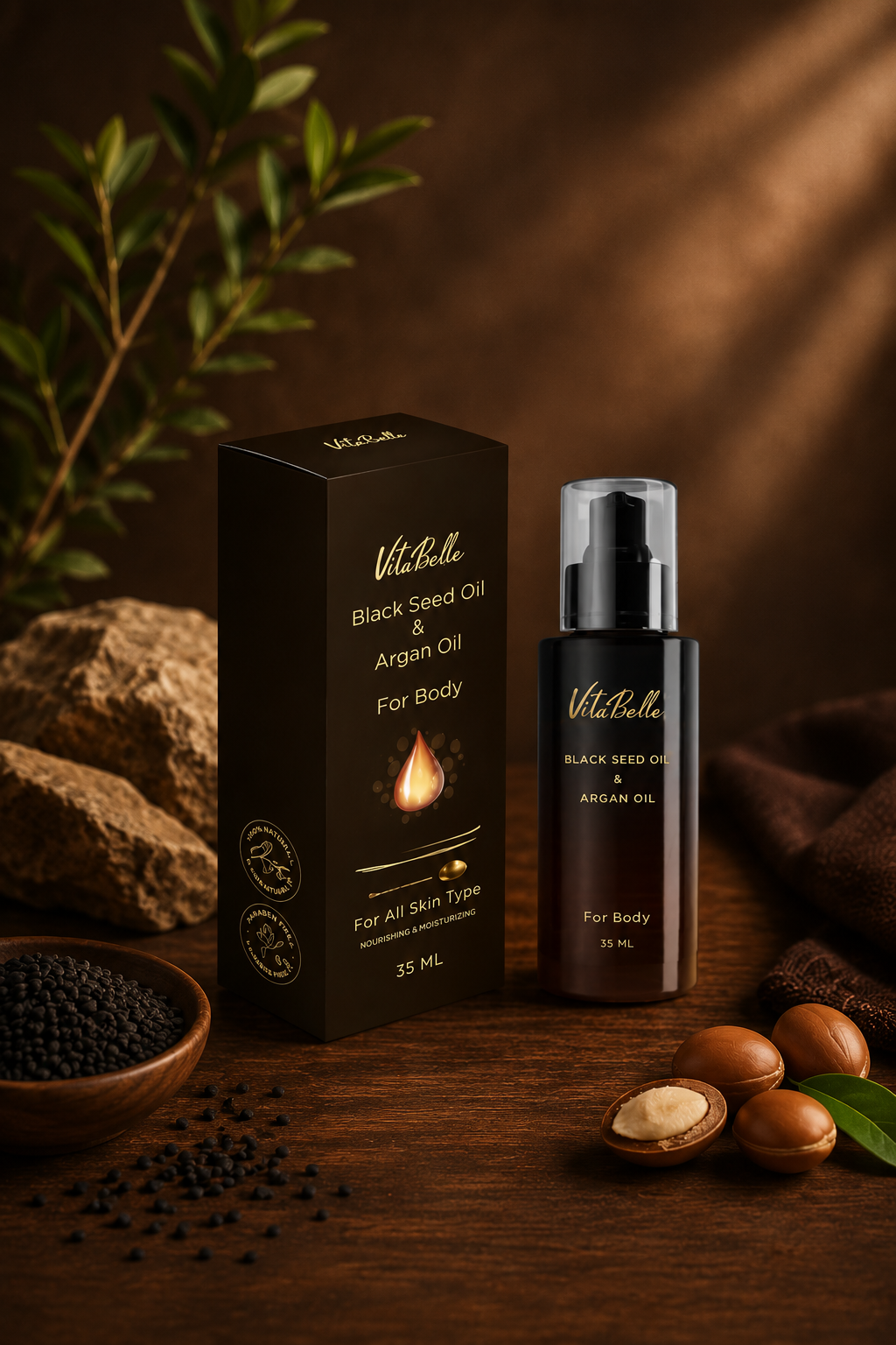روغن بدن سیاه دانه و آرگان ویتابلا
