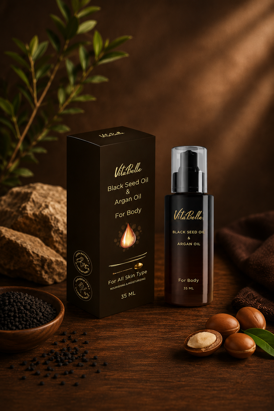 روغن بدن سیاه دانه و آرگان ویتابلا خالص و اصل