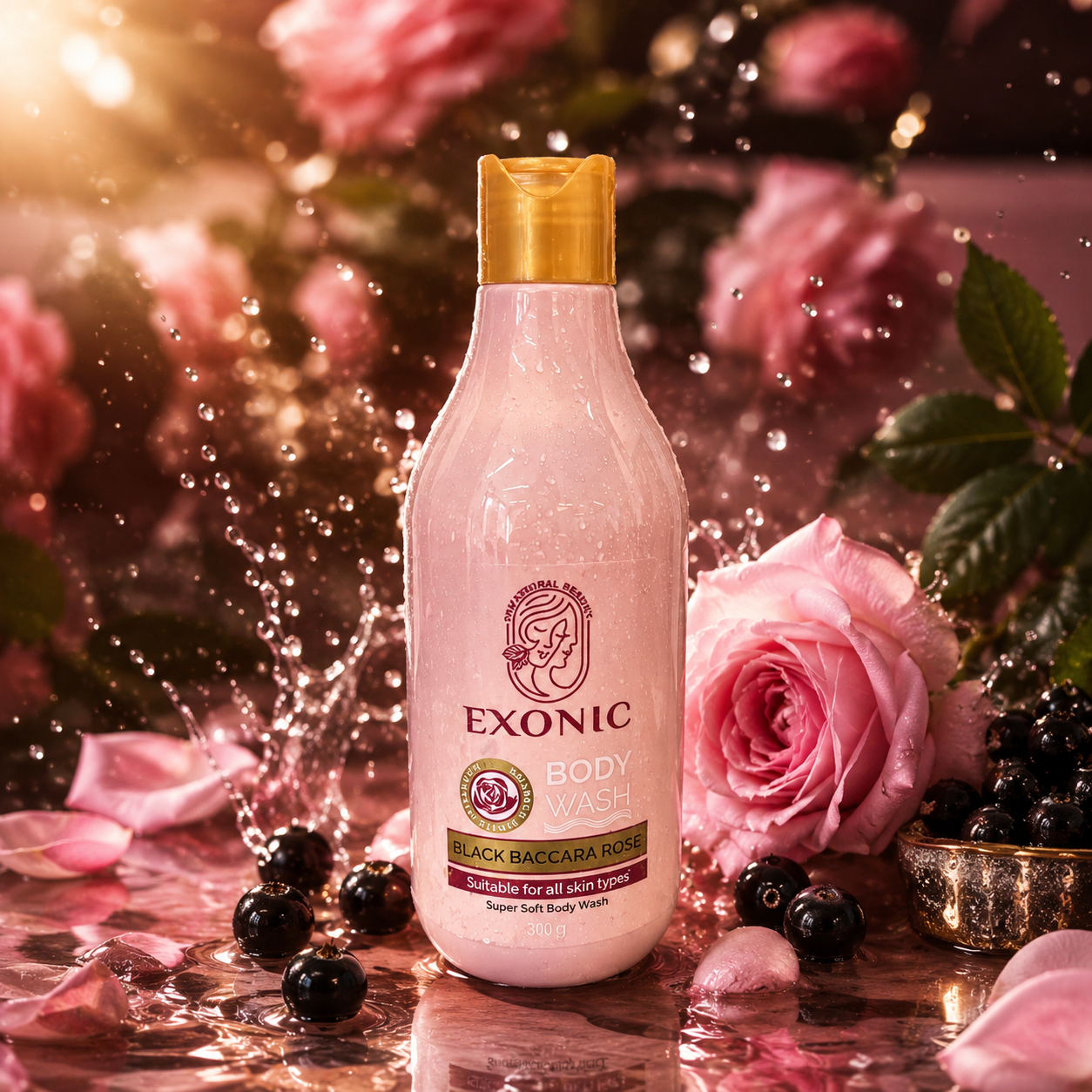 شامپو بدن عصاره رز بلک باکارا Exonic