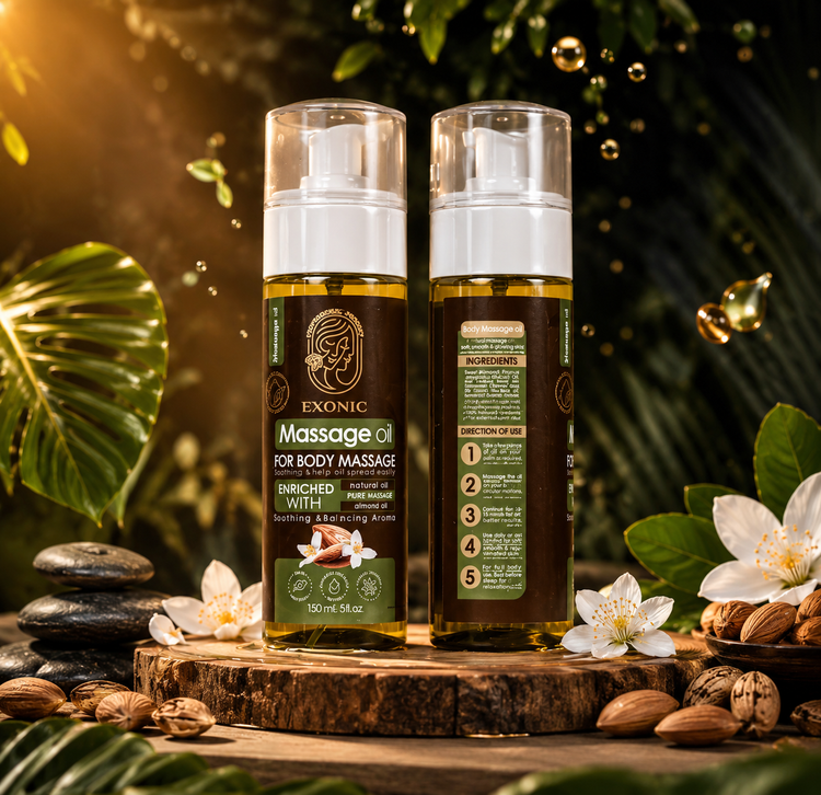 روغن ماساژ بدن اکسونیک حاوی روغن بادام شیرین و روغن یاس