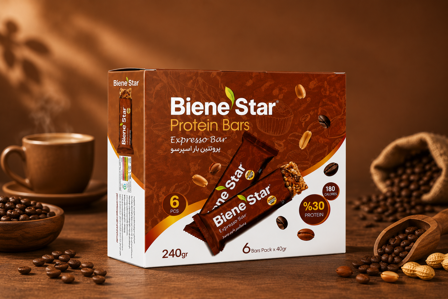 پروتئین بار اسپرسو بسته 6 عددی بین استار