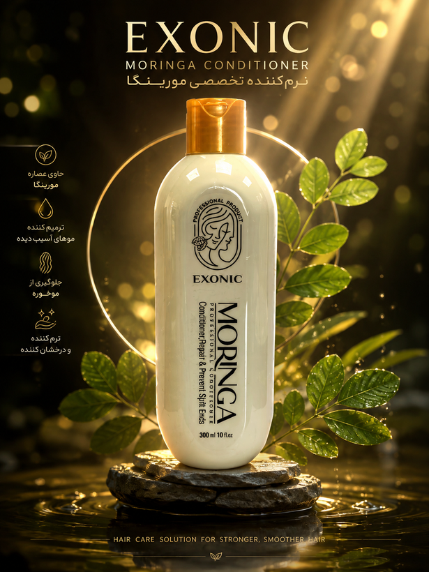 نرم کننده موی سر حاوی روغن مورینگا Exonic اصل و اورجینال