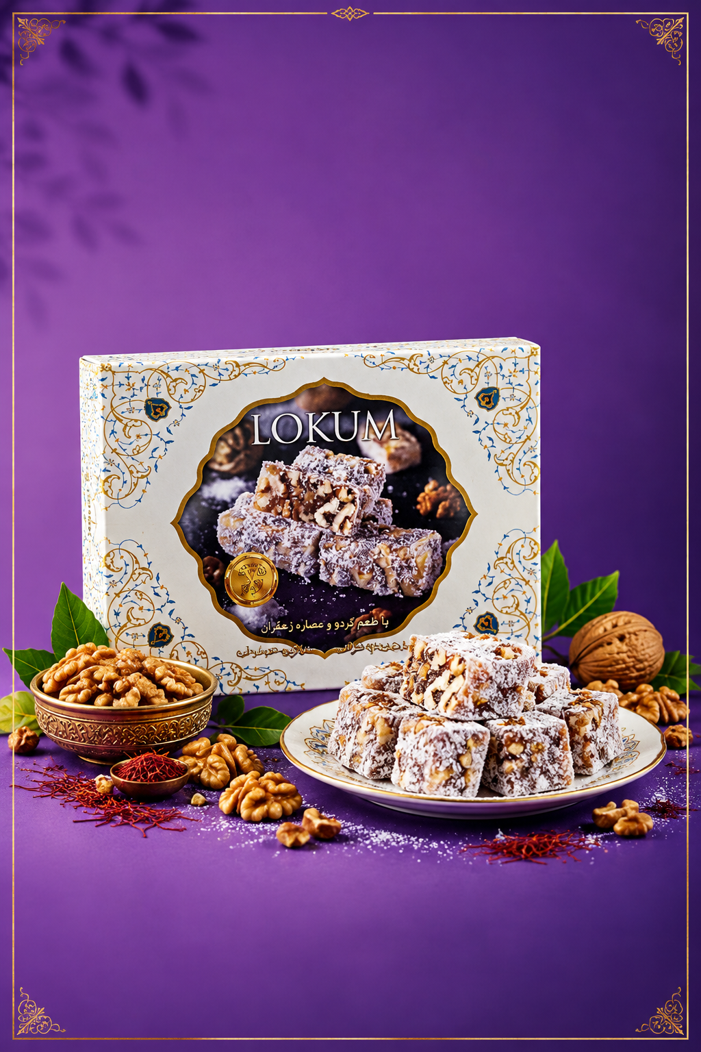 لوکوم گردویی ۴۵۰ گرمی بیز