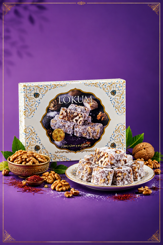 لوکوم گردویی ۴۵۰ گرمی بیز