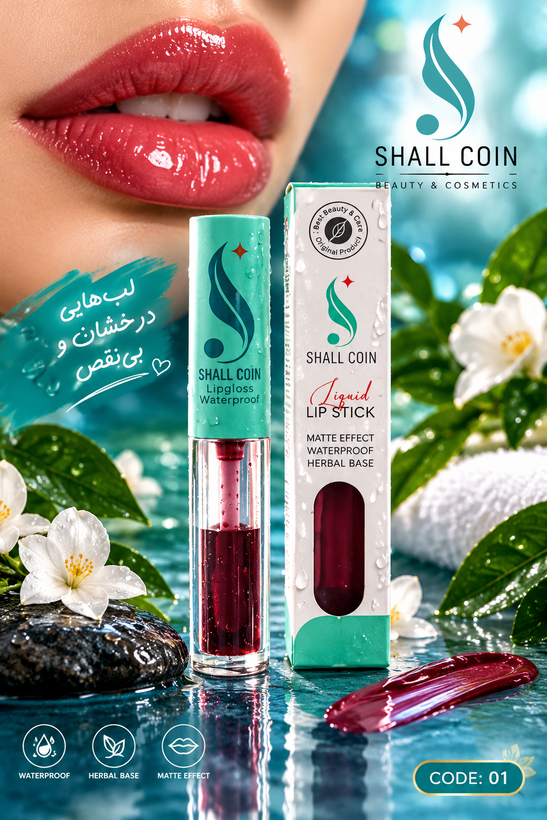 رژ لب مایع (تینت لب) 01 شال کوین اصل و اورجینال